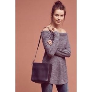 Moth Gray Off-the-Shoulder Sweater
